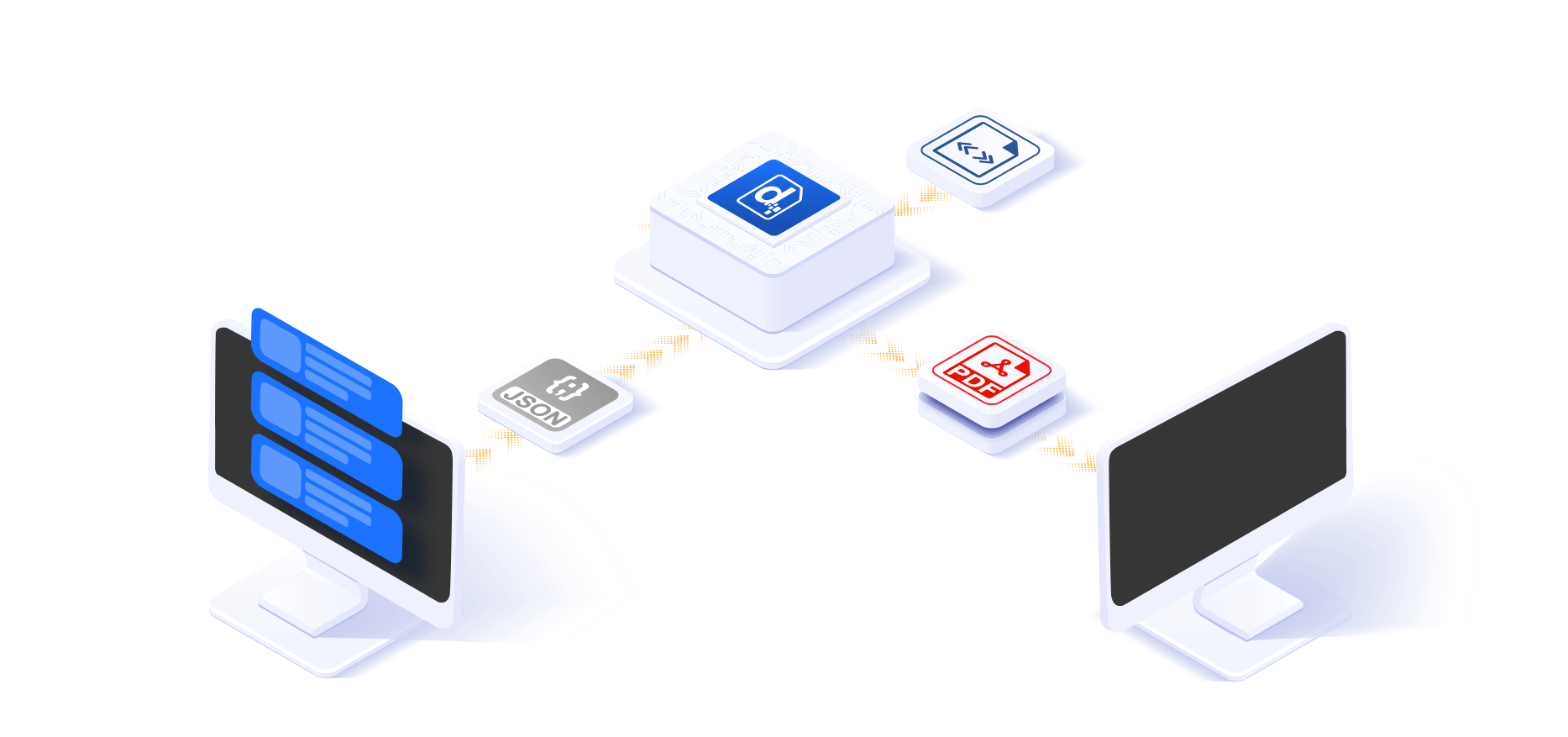 graphic explaining how template-based document generation works